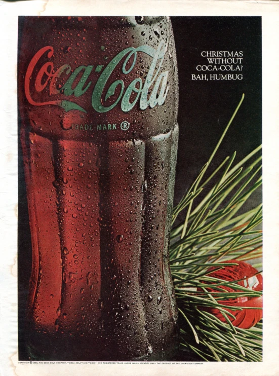 an old advertit for coca - cola is shown in red