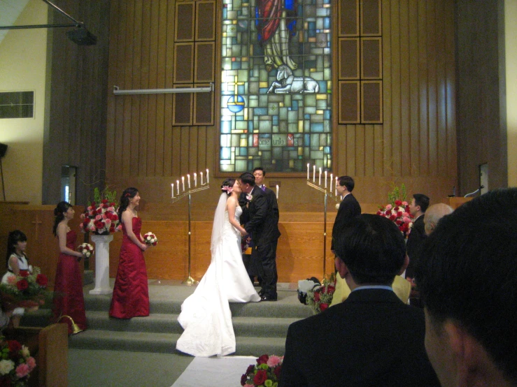 a man and a woman exchange vows at their wedding