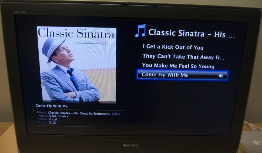 a tv screen displaying the classical music player in his show