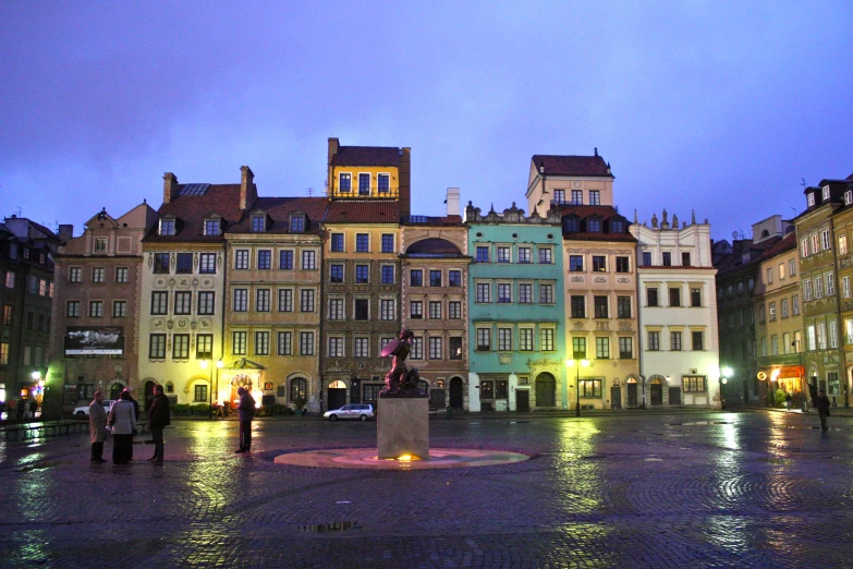 there is a clock in the center of a square