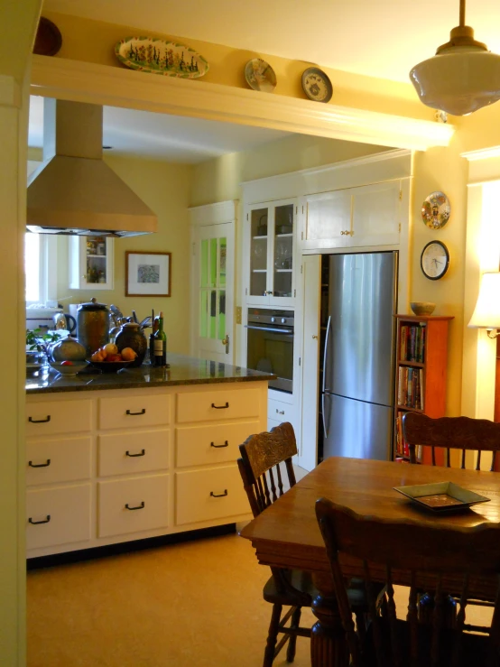 a large kitchen with lots of counter space