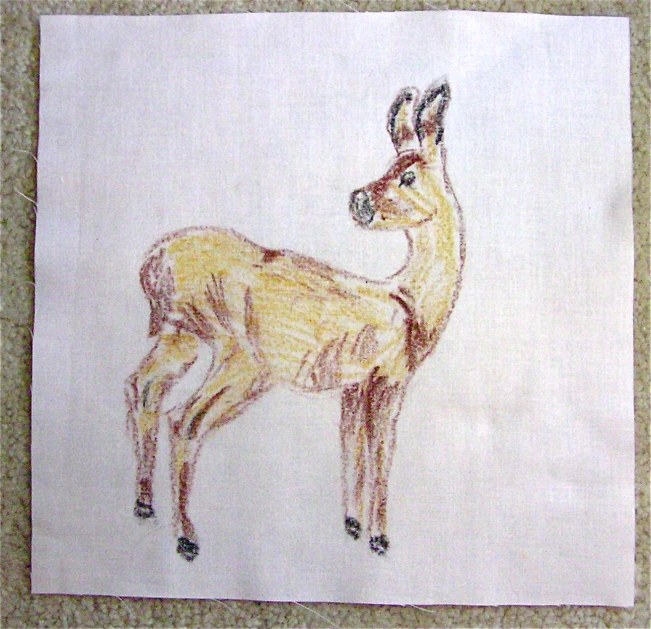 an embroidered po of a deer