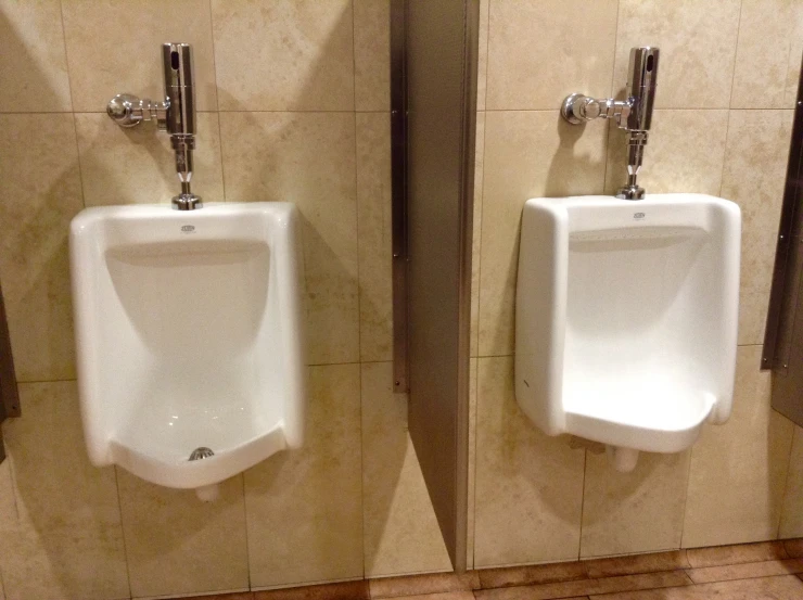 the urinals have one missing the wall as well