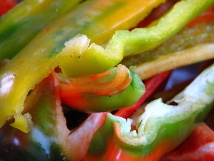 the vegetables are colorful and green and yellow