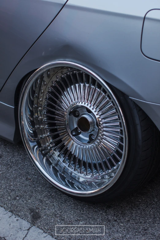 this is a close up of the spokes on a car wheel