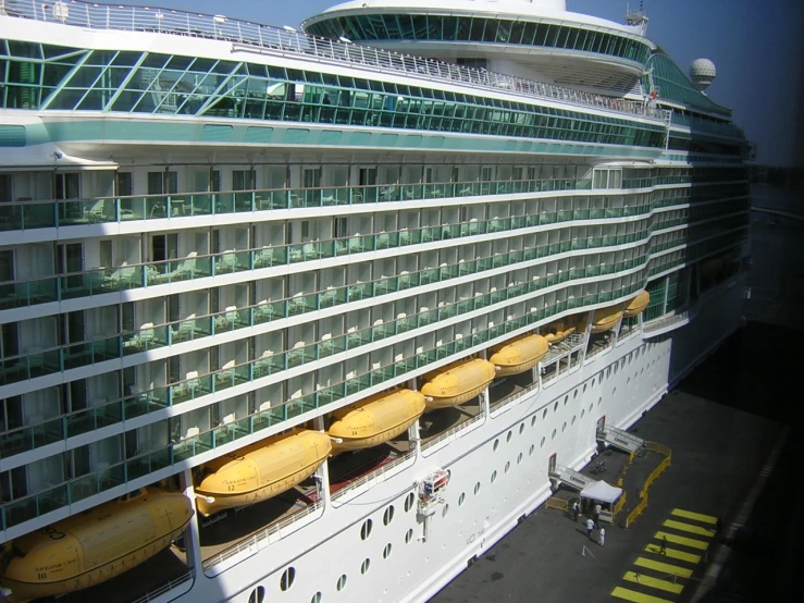 the view from above of a cruise ship