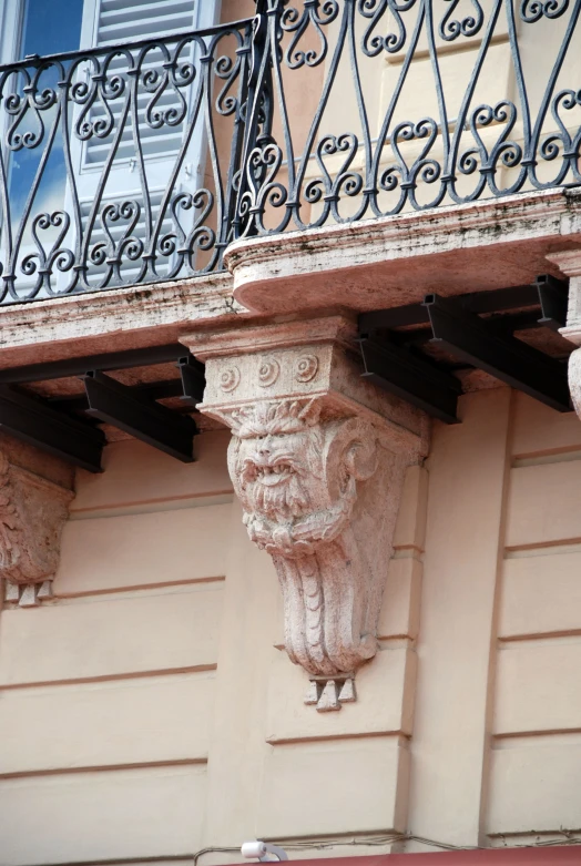 an ornamental balcony decoration on a building