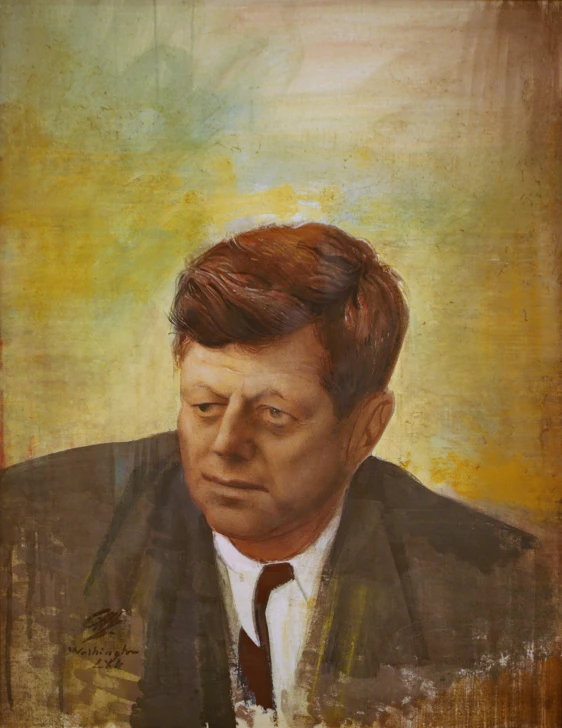 a painting of a man wearing a suit and tie
