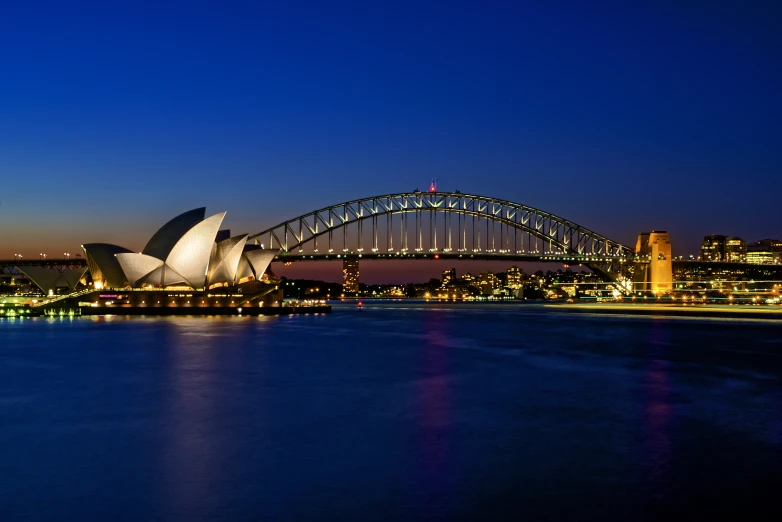 sydney harbour skyline with opera palace in the foreground