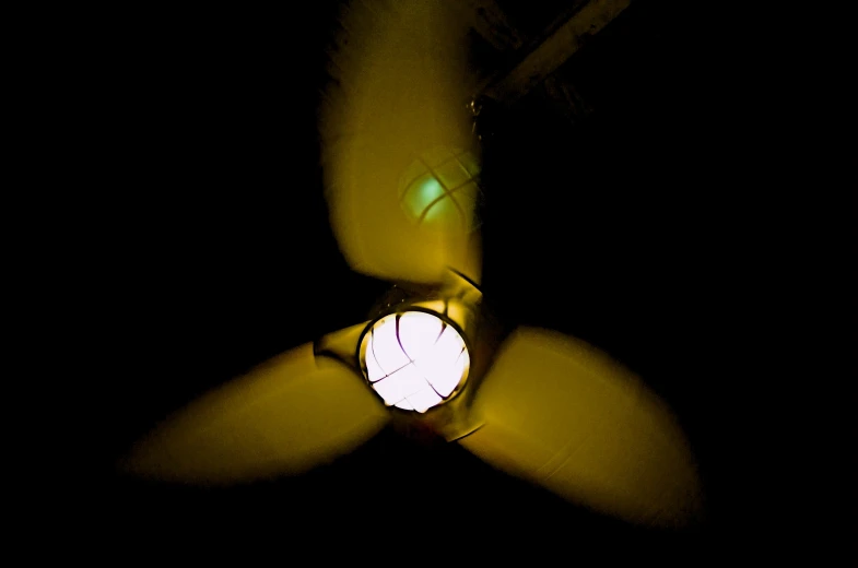 an airplane propeller with a light inside it