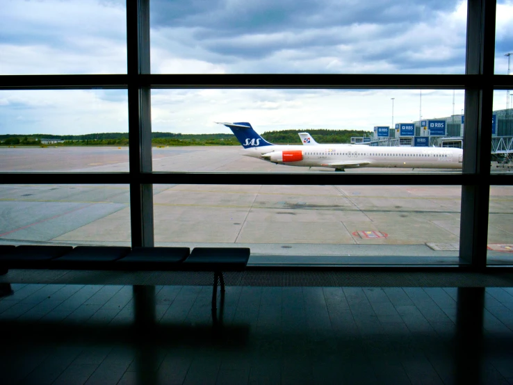 a view out the window of an airport