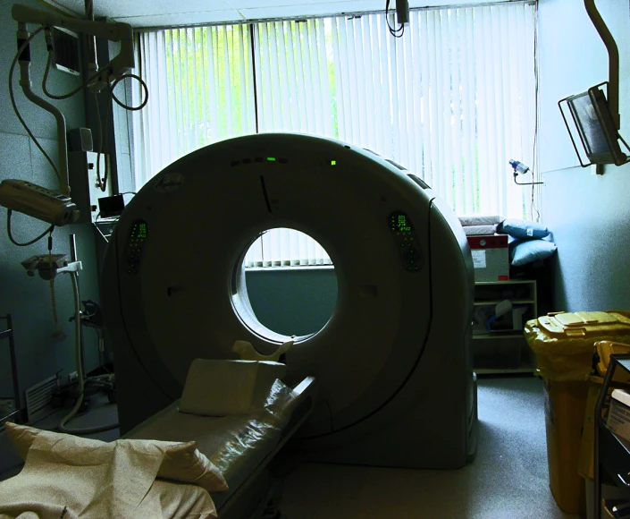 a big round window in a doctors room