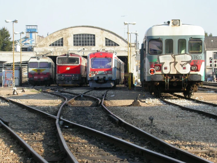 a number of trains on some train tracks