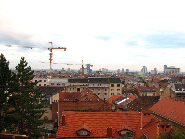 the city skyline is shown in this aerial s