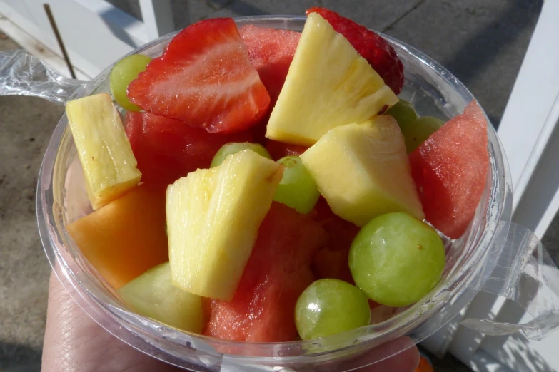fresh fruit in a bowl of watermelon, kiwi and gs