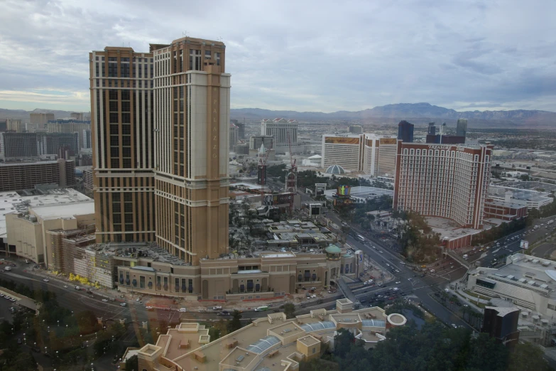 a po taken from an air observation platform looking down on las vegas
