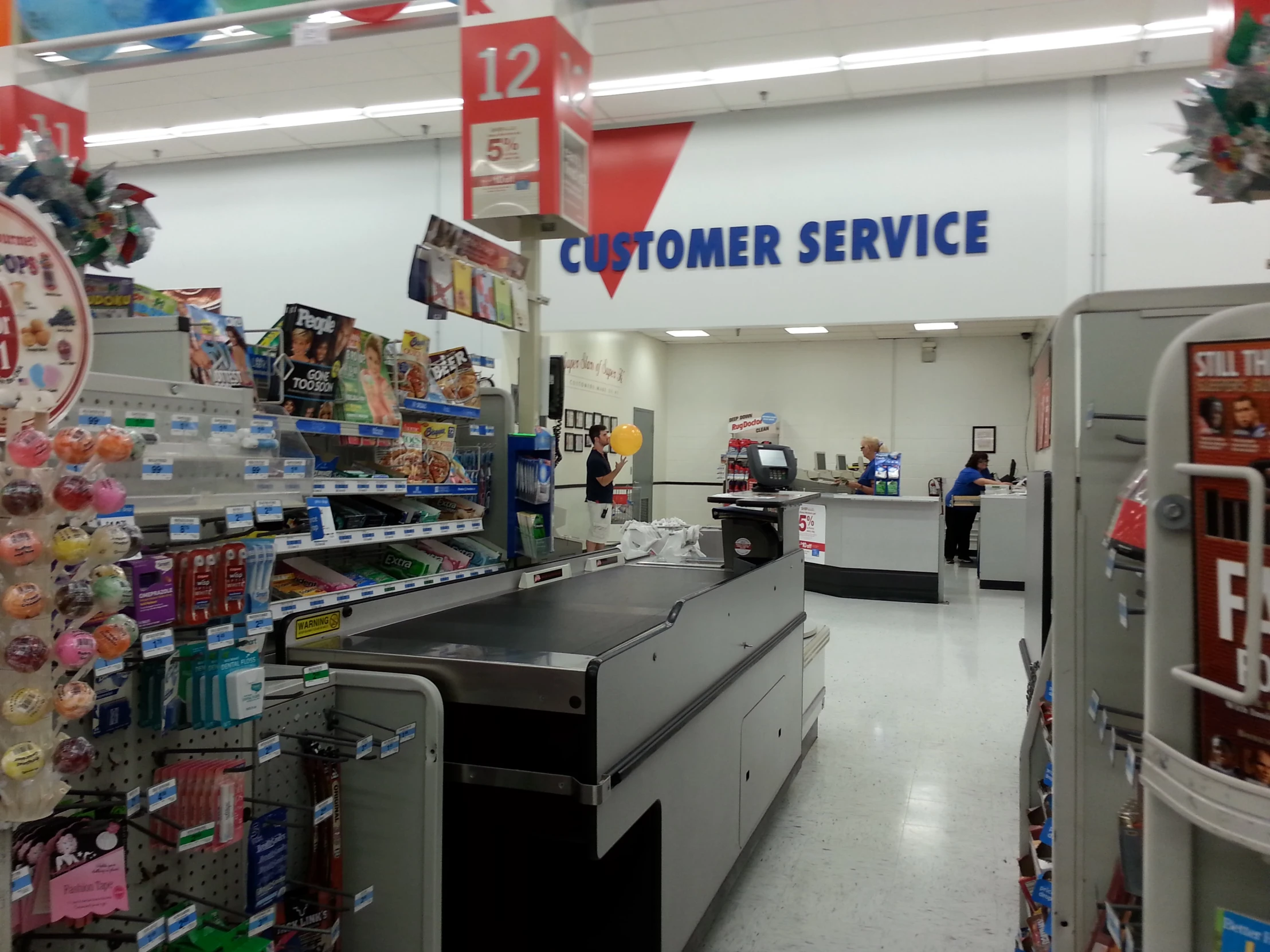 a customer service area in a supermarket