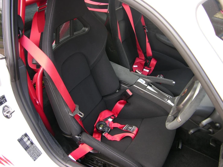 the seats in a car with a steering wheel