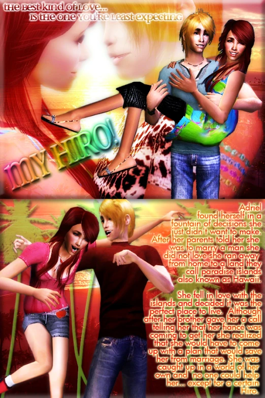 two girls in various poses with the caption of'inferend'in their left hand