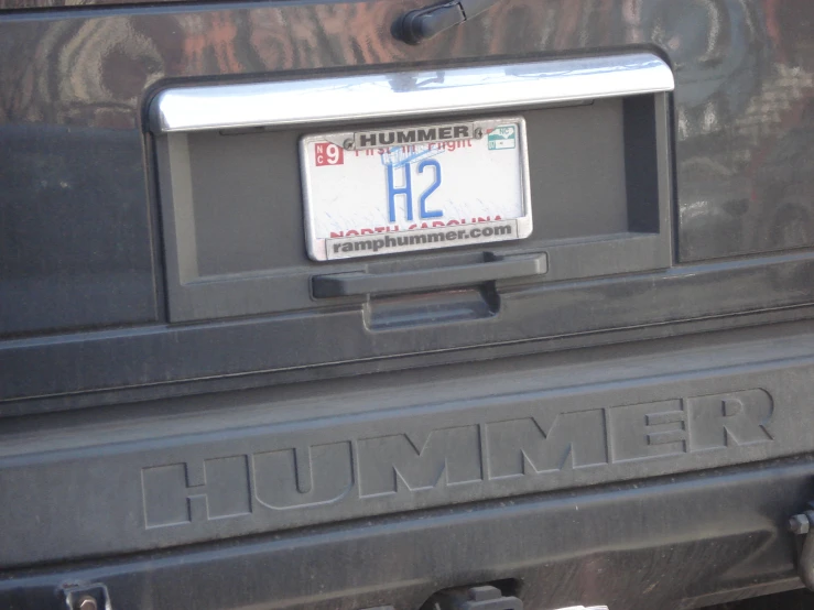 a license plate on a vehicle showing the number h2