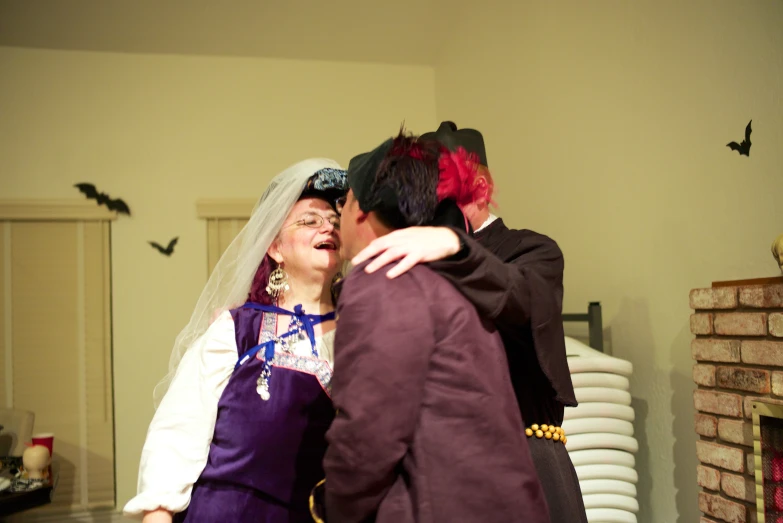 a bride hugging her groom in a church