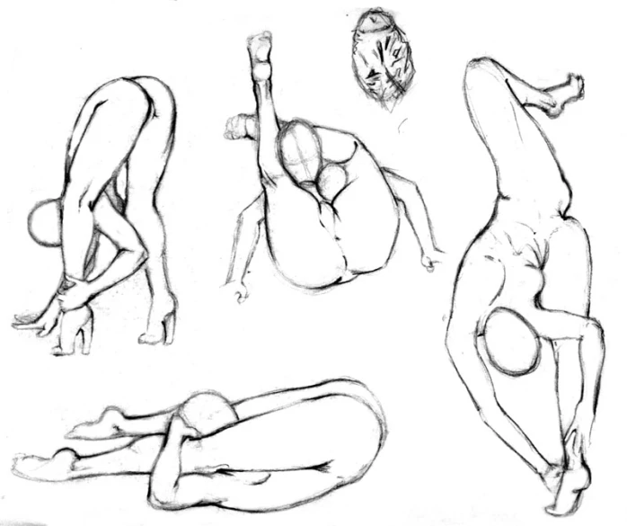 the image shows four different positions of a person doing stretching exercises