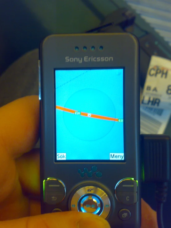 a close up view of a sony ericsson compact phone