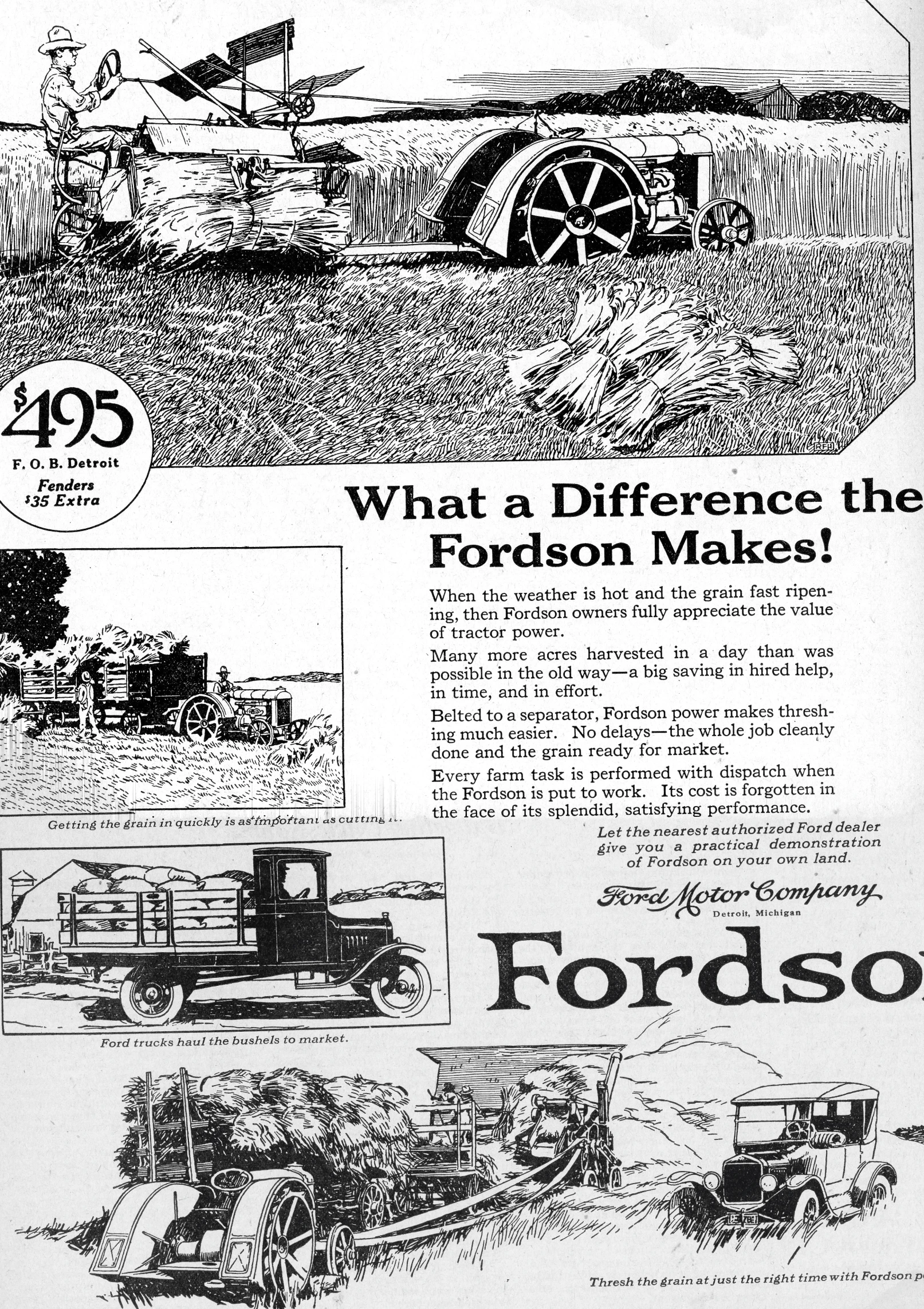 an old advertit for ford vehicles, including trucks and trucks