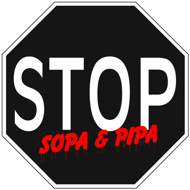 a stop sign that says stop sopa & pika