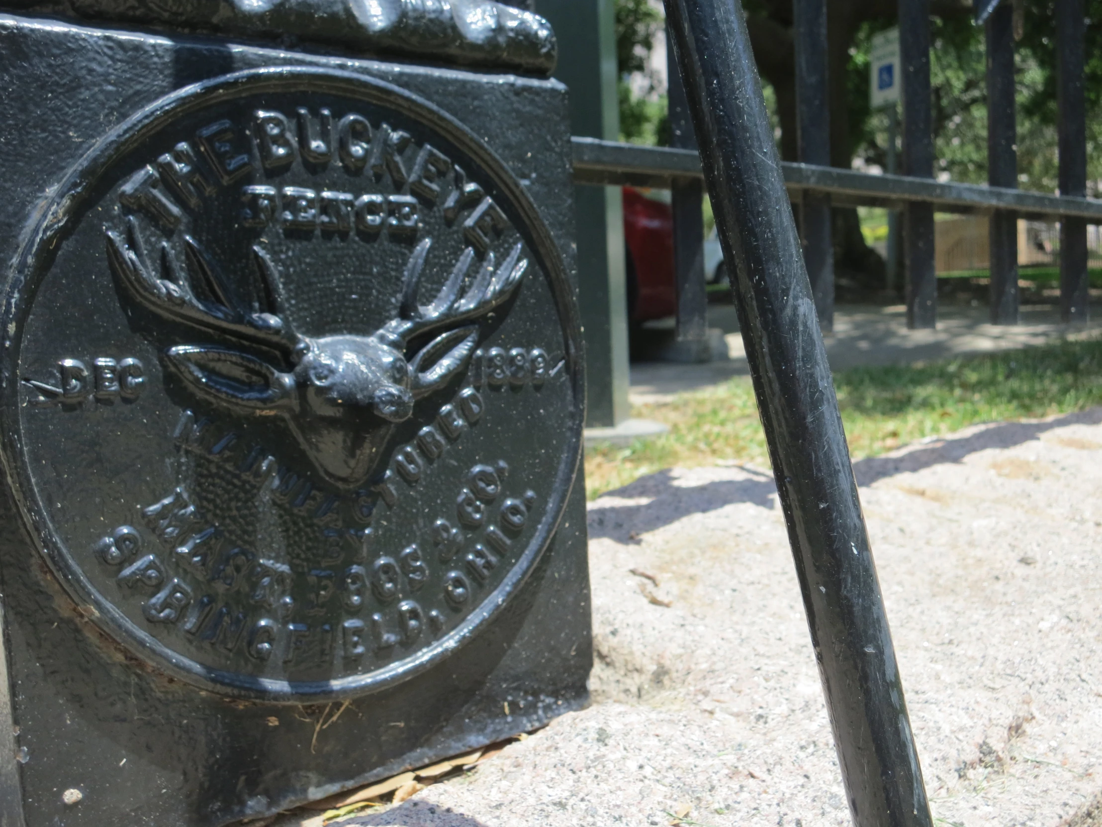 an iron piece with the name of an animal on it