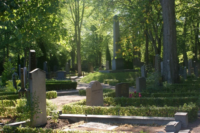 a cemetery with many graves in it