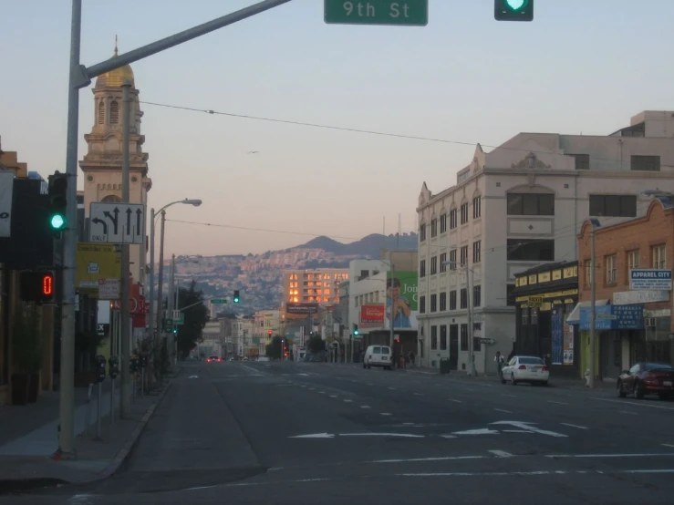 the street light on this city street is green