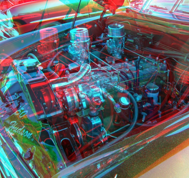 an image of a truck engine from the inside