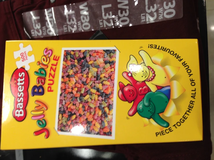 jelly babies puzzle box contains over 500 individually colored sweets