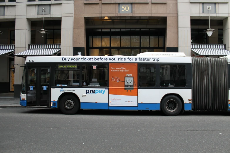 an advertit on a city bus advertising parking
