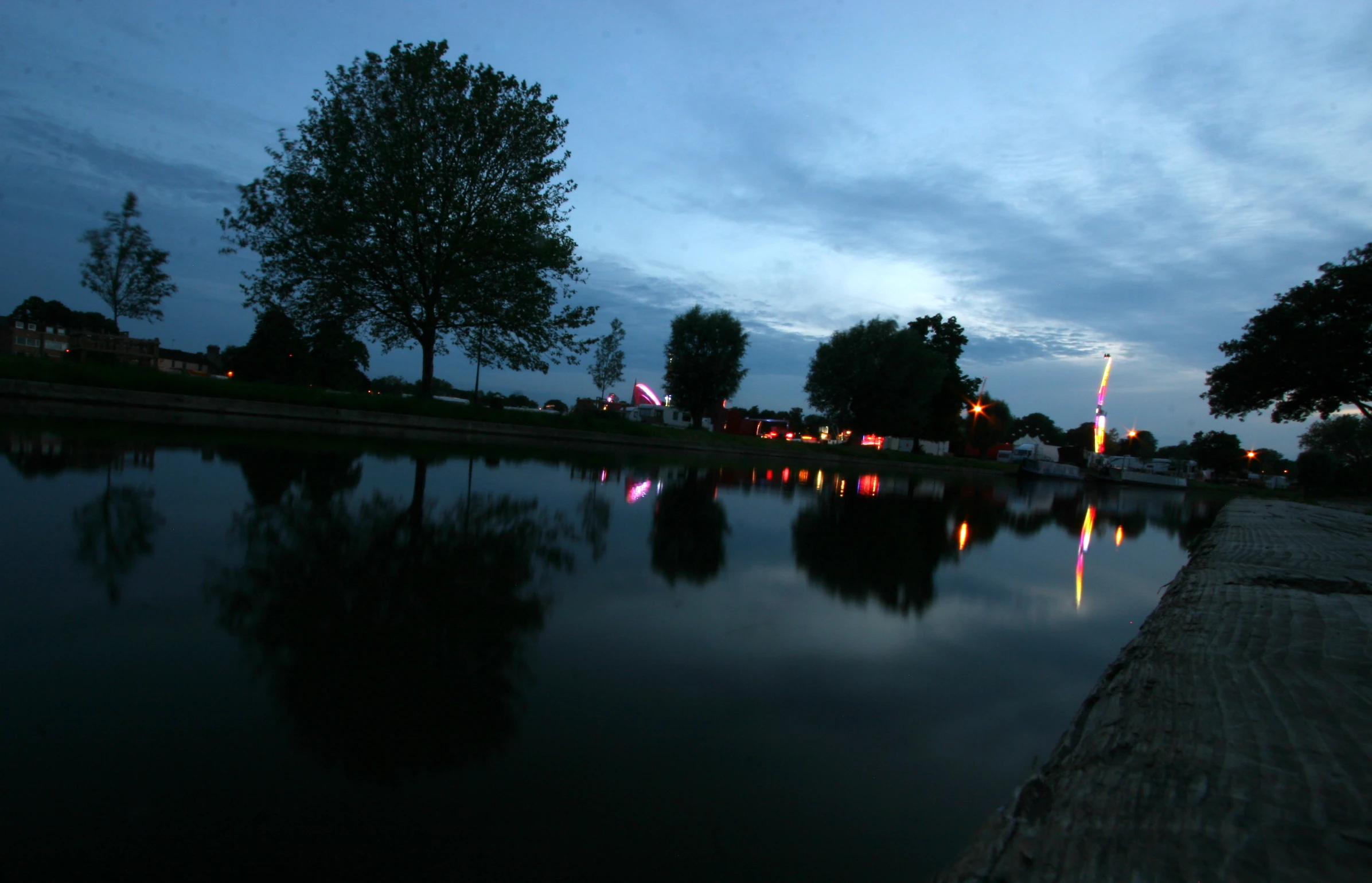 the water is very calm at night time