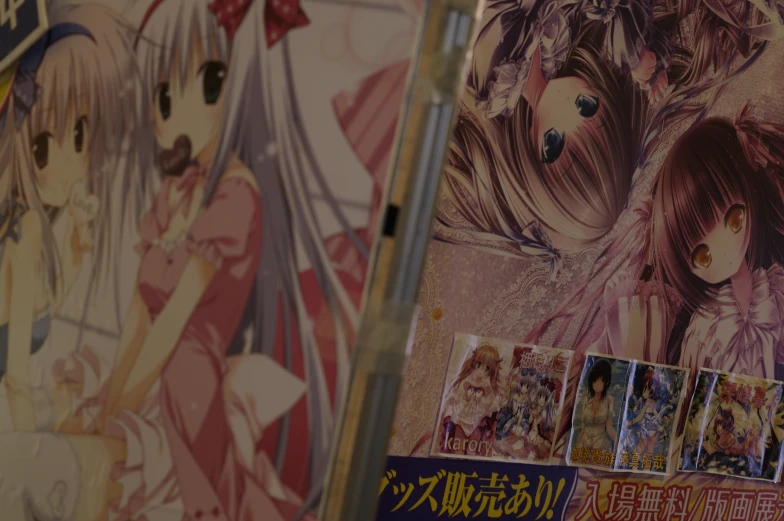 this is an image of posters showing anime characters