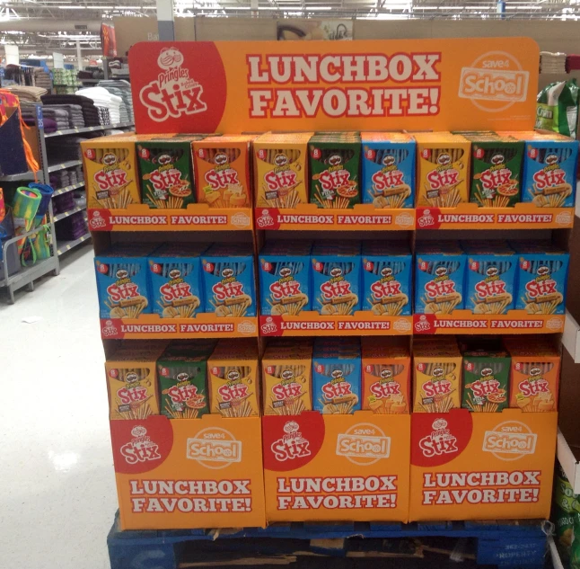 boxes of lunchboox have been stacked on top of each other