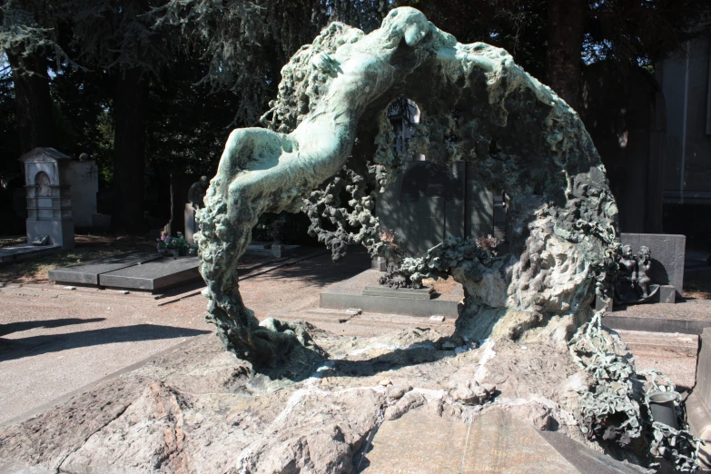 a close up of a large stone sculpture