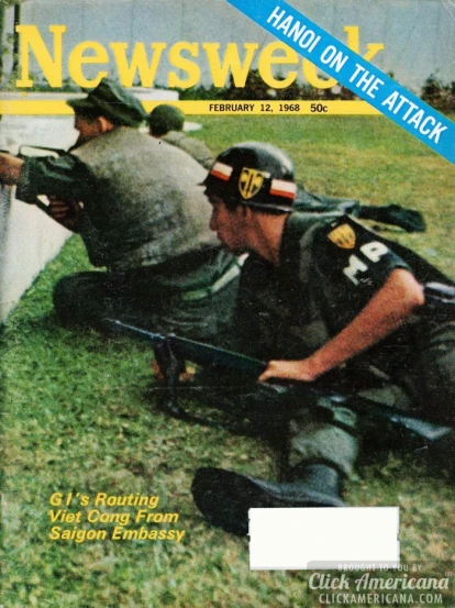 the front cover of news on the attack magazine, which is on display