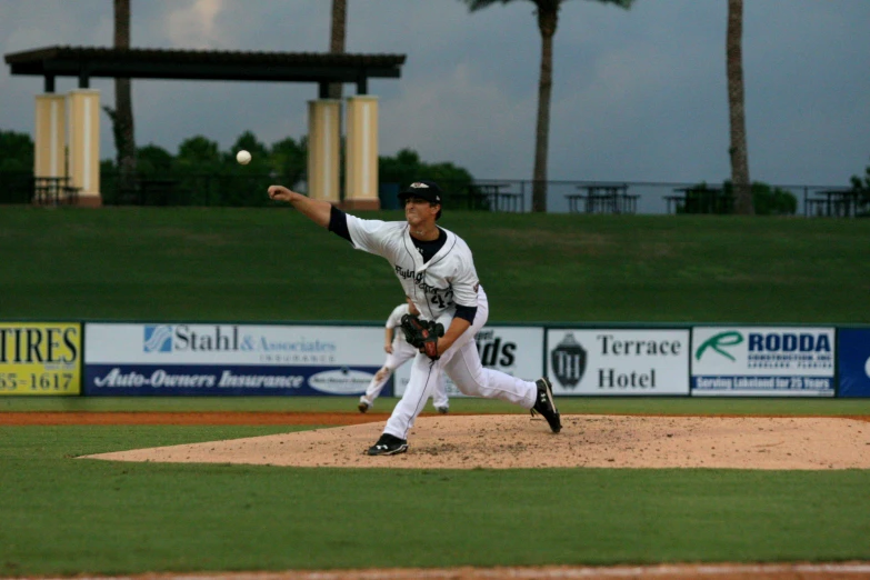 a baseball player winding up for the ball