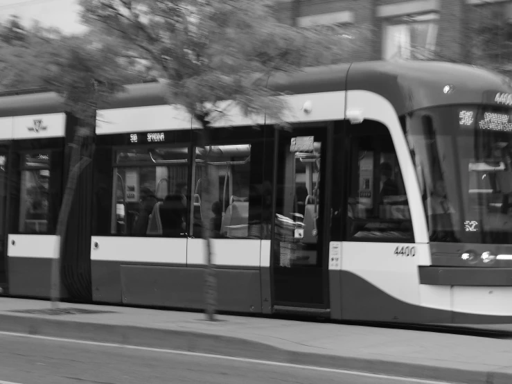 a black and white po of a subway car