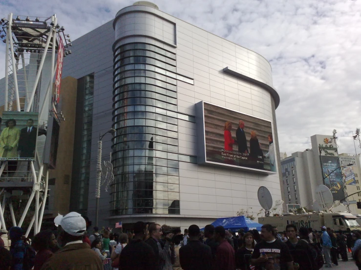 the building is all stainless in color and is very large