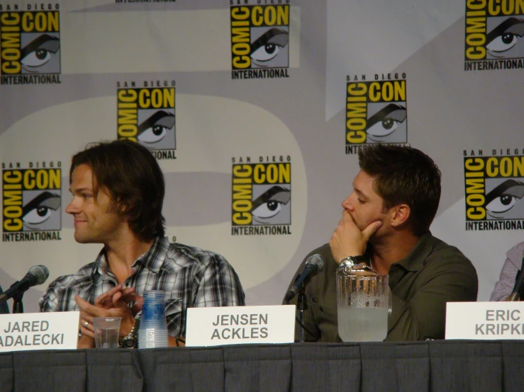 the cast of supernatural discussing at a panel