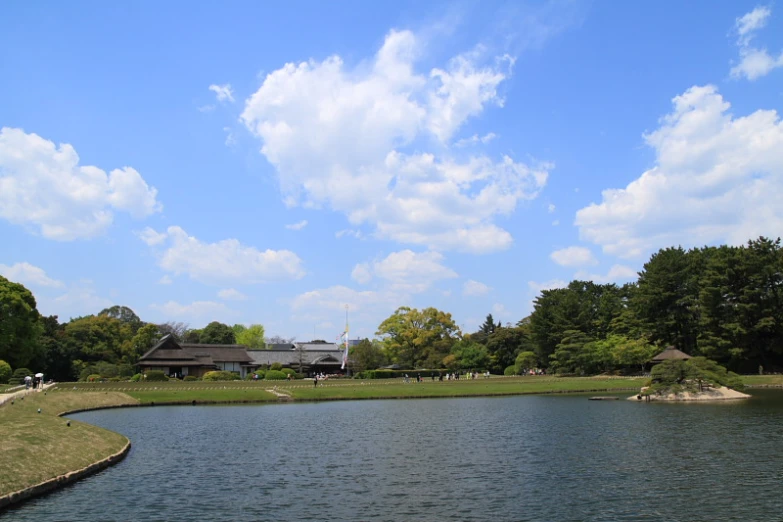 beautiful scenery by the lake on a sunny day