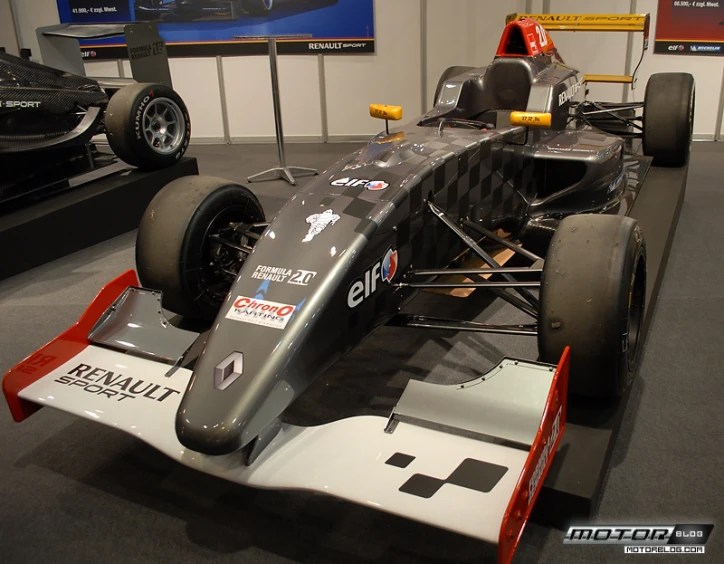 an image of a racing car on display