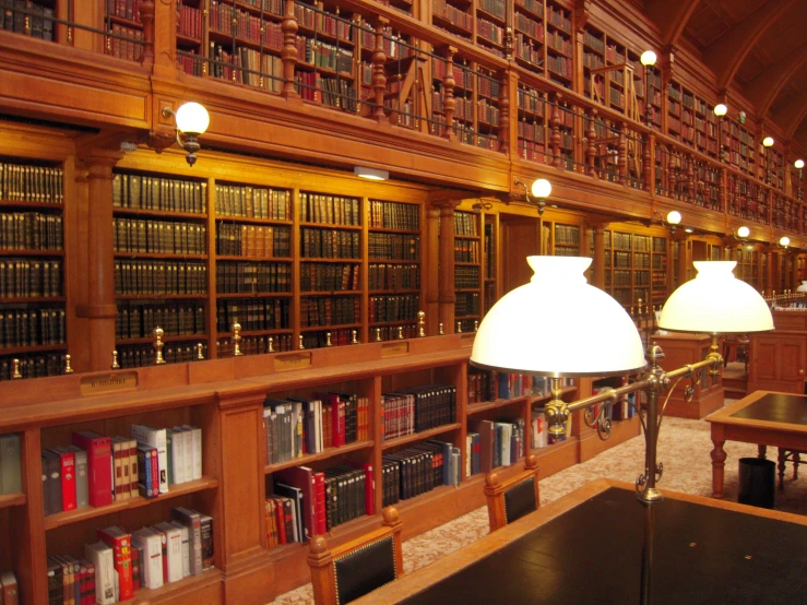 a large liry with many shelves full of books