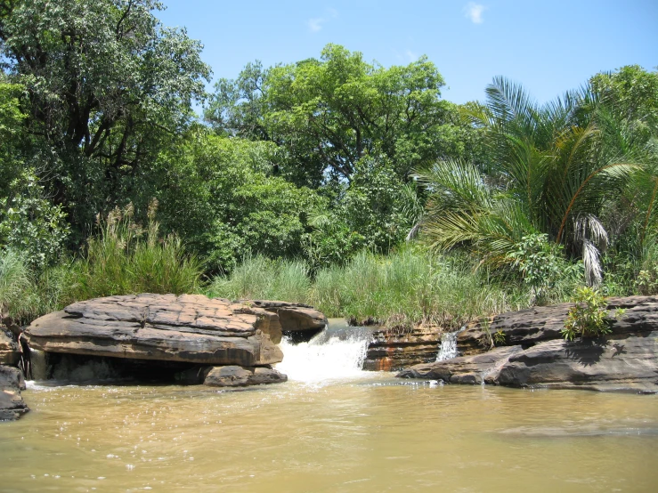 a large creek with very few water coming out of it