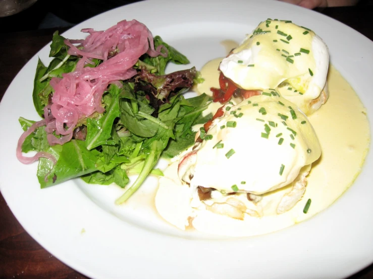 a plate topped with different types of food