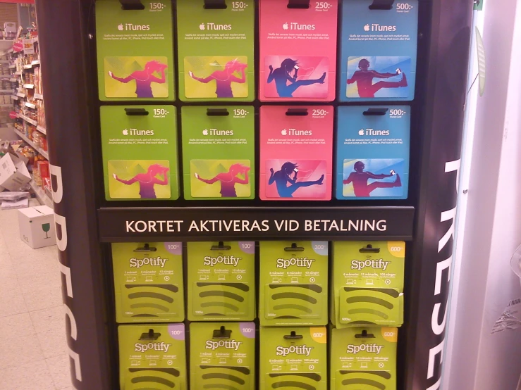 a wall display with several cards advertising different exercise moves